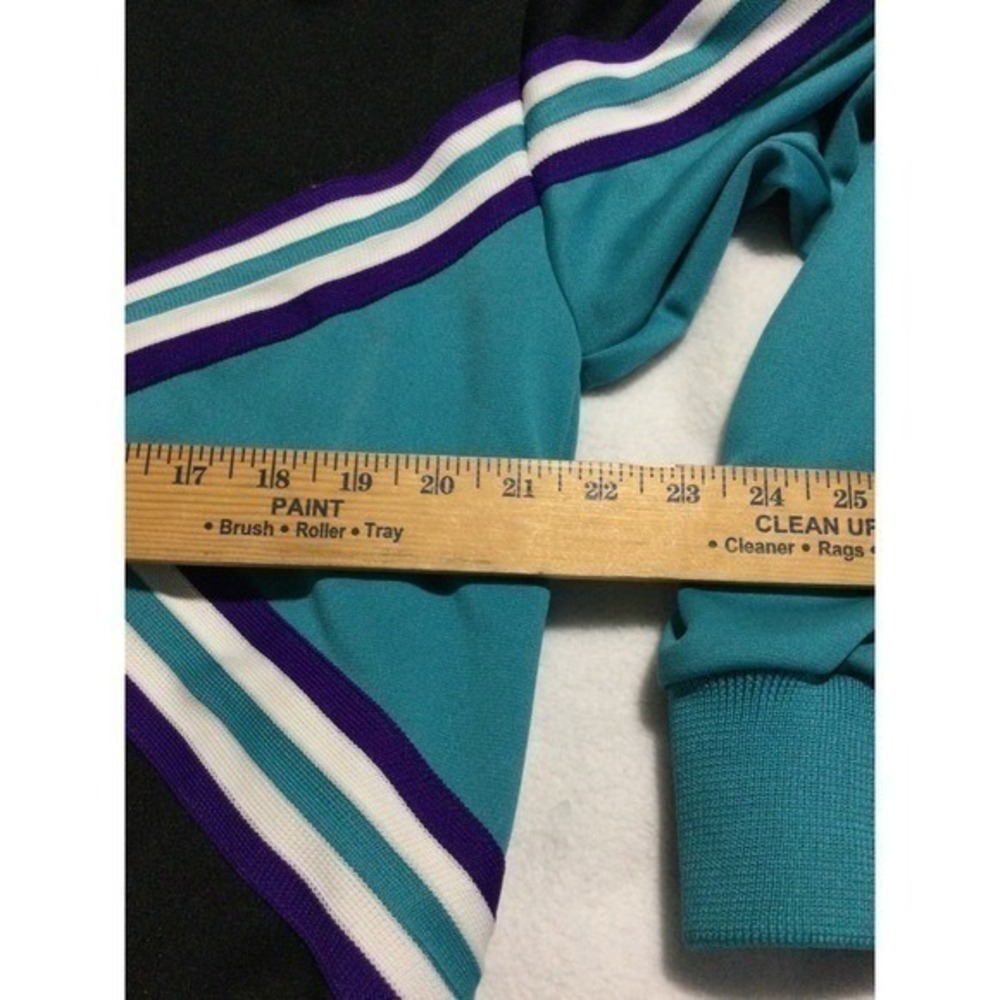 Varsity Spirit Fashions Track Jacket Black Teal Purple Stripe Zip Up Made in USA - Picture 4 of 10